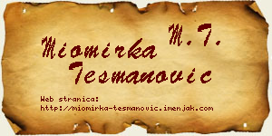 Miomirka Tešmanović vizit kartica